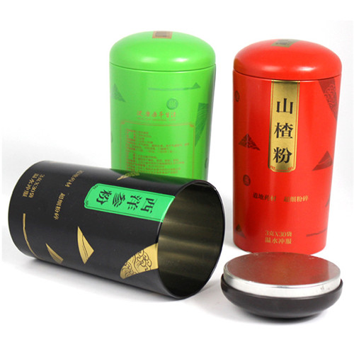 西洋參粉鐵罐；圓形山楂粉包裝罐定制