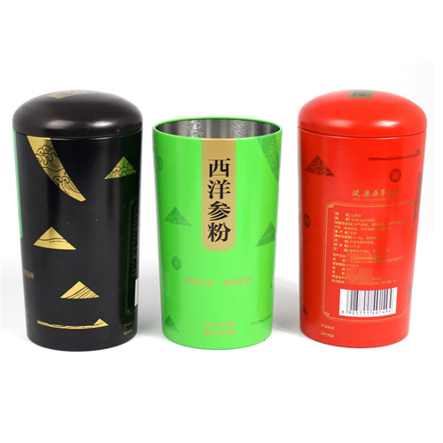 西洋參粉鐵罐；圓形山楂粉包裝罐定制